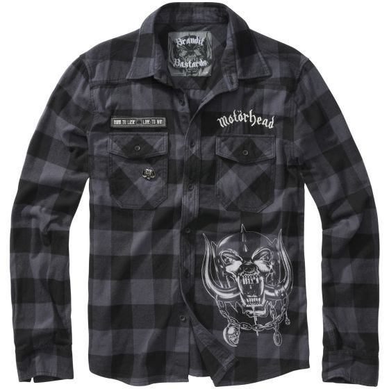 Brandit Motörhead Rutig skjorta - Svart/Grå