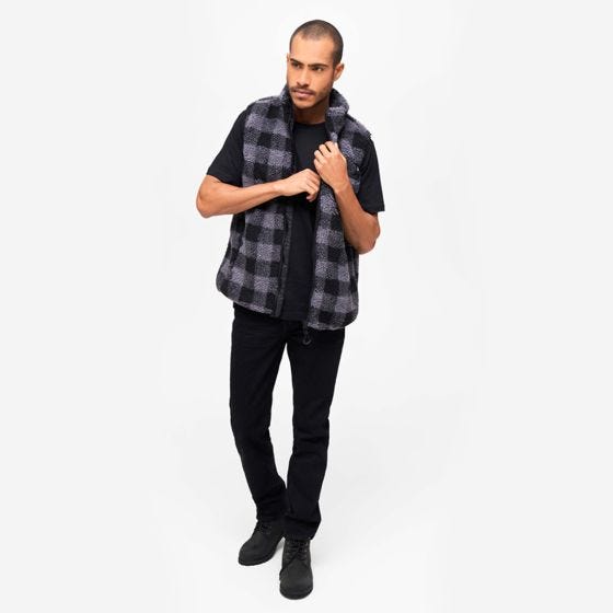Brandit Teddyfleece Worker Väst - Svart/Grå