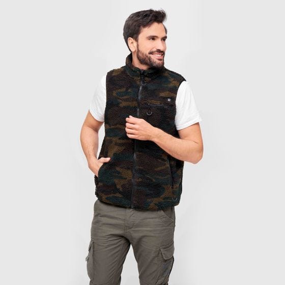 Brandit Teddyfleece Worker Väst - Woodland