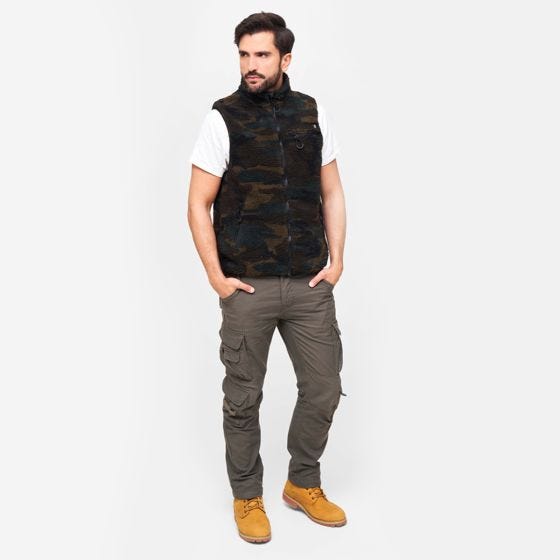 Brandit Teddyfleece Worker Väst - Woodland