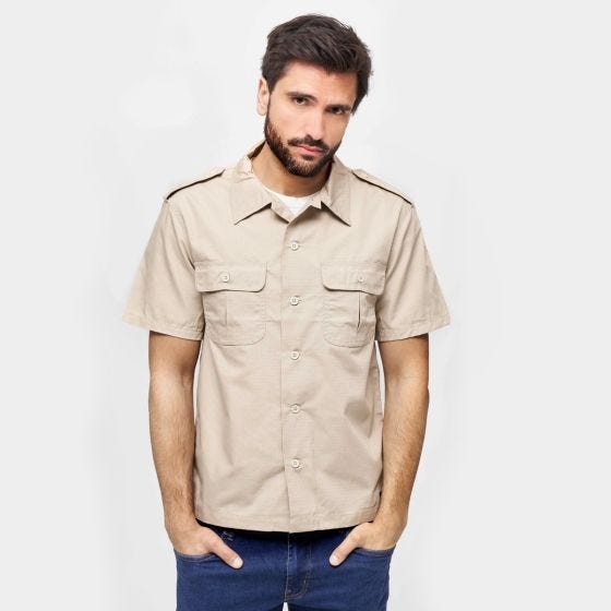 Brandit US Ripstop Kortärmad skjorta - Beige
