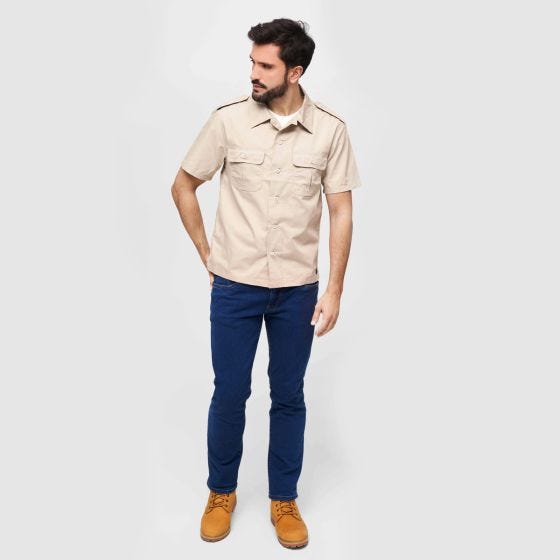 Brandit US Ripstop Kortärmad skjorta - Beige