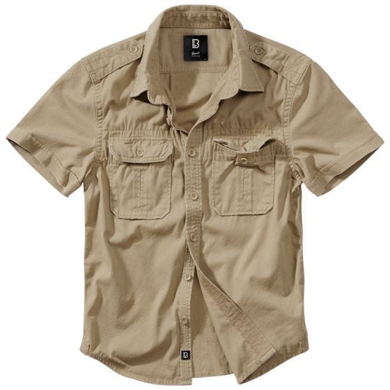 Brandit Vintage Kortärmad skjorta - Camel