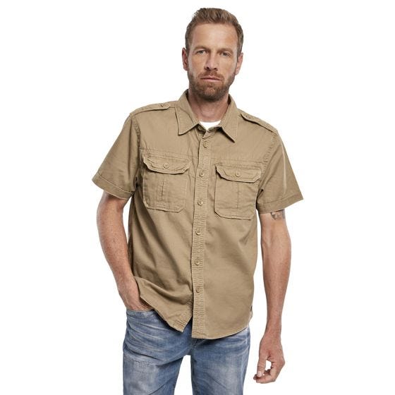 Brandit Vintage Kortärmad skjorta - Camel