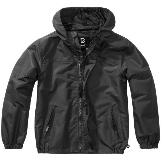 Brandit Barn Summer Windbreaker Front Zip Jacka - Svart