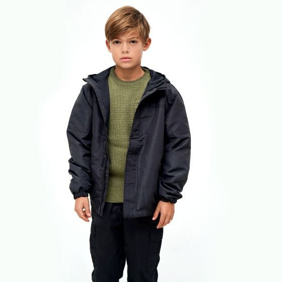 Brandit Barn Summer Windbreaker Front Zip Jacka - Svart