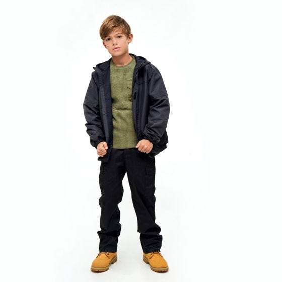 Brandit Barn Summer Windbreaker Front Zip Jacka - Svart