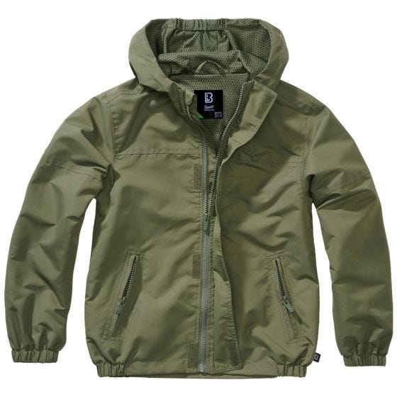Brandit Barn Summer Windbreaker Front Zip Jacka - Oliv