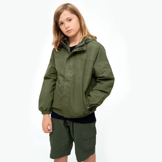Brandit Barn Summer Windbreaker Front Zip Jacka - Oliv