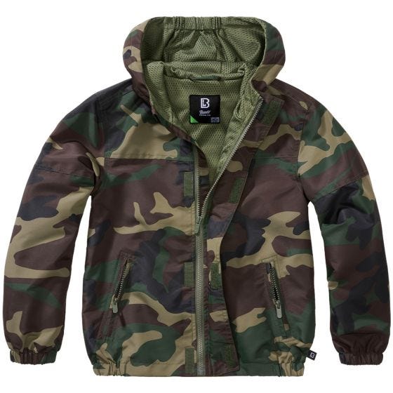 Brandit Barn Summer Windbreaker Front Zip Jacka - Woodland