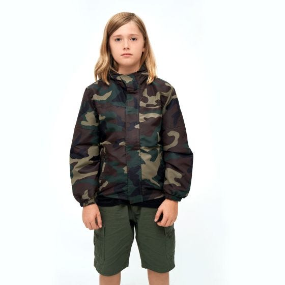 Brandit Barn Summer Windbreaker Front Zip Jacka - Woodland
