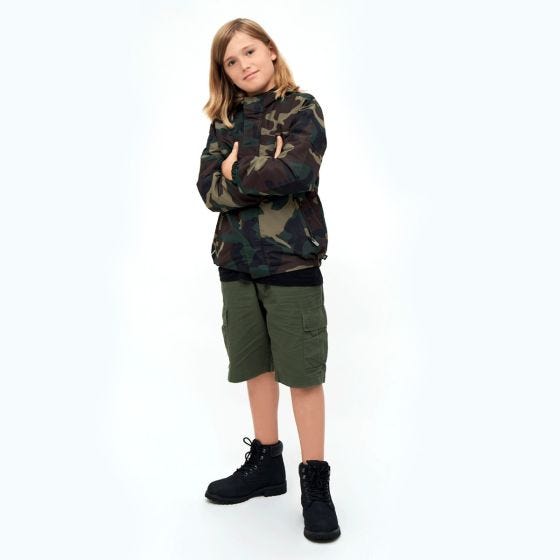 Brandit Barn Summer Windbreaker Front Zip Jacka - Woodland