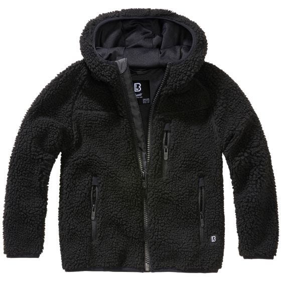 Brandit Barn Teddyfleece Jacka med huva - Svart