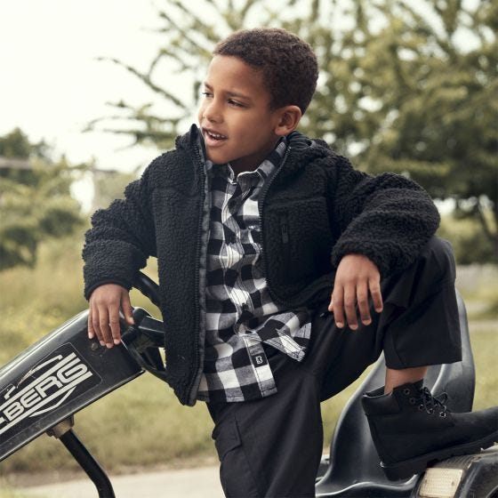 Brandit Barn Teddyfleece Jacka med huva - Svart