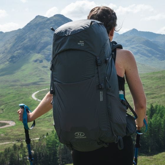 Highlander Kvinnors Ben Nevis Ryggsäck 65 L - Grå