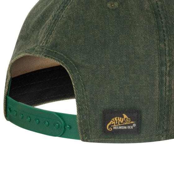 Helikon Shooting Time snapback keps - Dirty Washed Dark Green / Dirty Washed Kelly Green