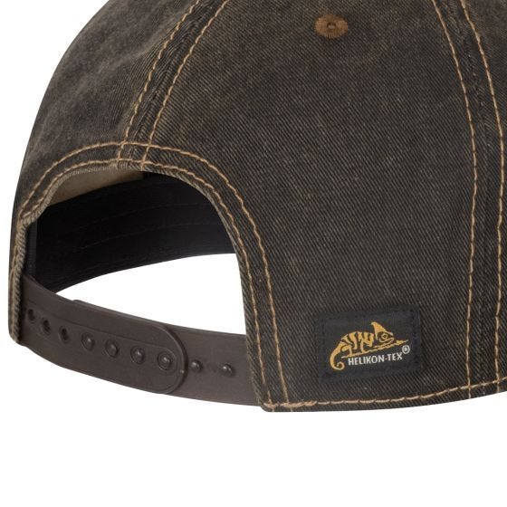 Helikon Tactical snapback keps - Dirty Washed Black / Dirty Washed Brown D