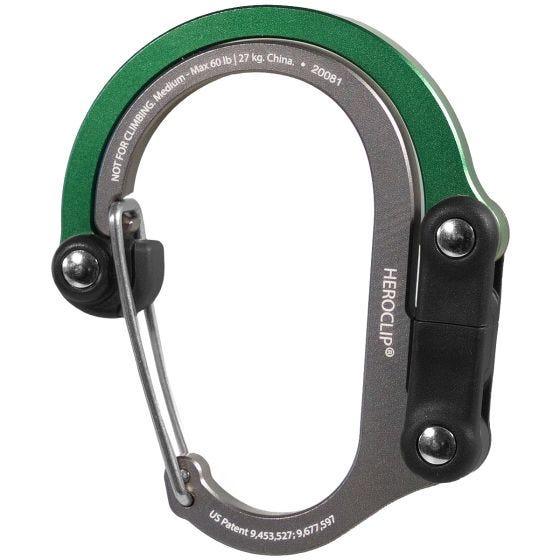 Heroclip Medium Gear Karbinhake - Forest Green