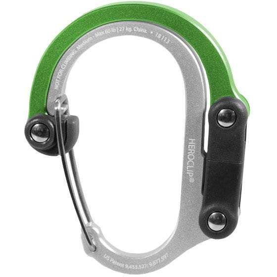 Heroclip Medium Gear Karbinhake - Green Machine