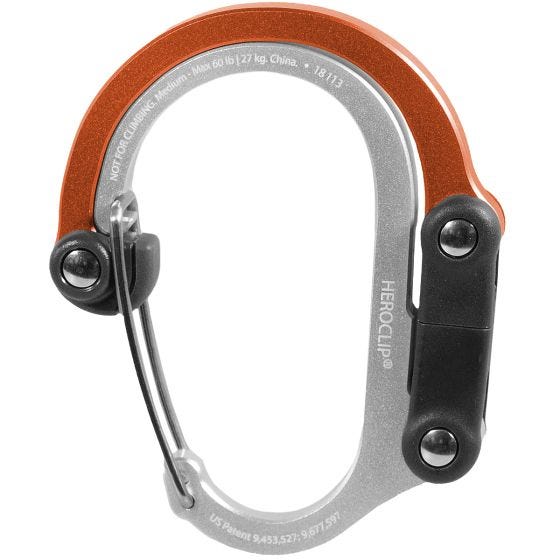 Heroclip Medium Gear Karbinhake - Orange Crush