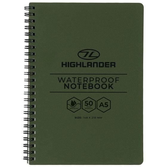 Highlander Forces A5 Vattentät Notebook - Oliv