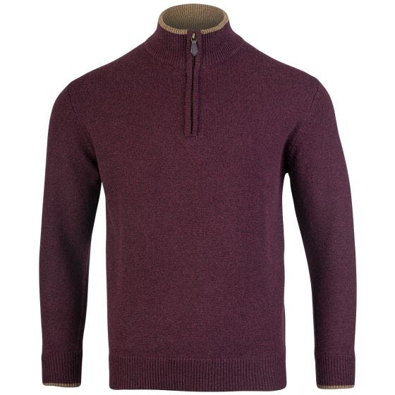 Jack Pyke Ashcombe Tröja med halsdragkedja - Plum