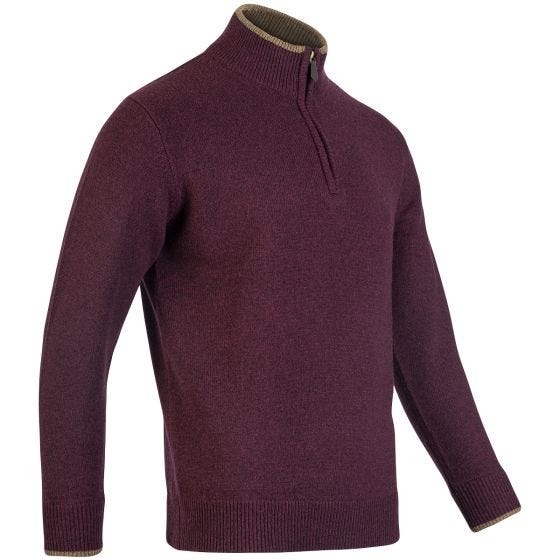 Jack Pyke Ashcombe Tröja med halsdragkedja - Plum