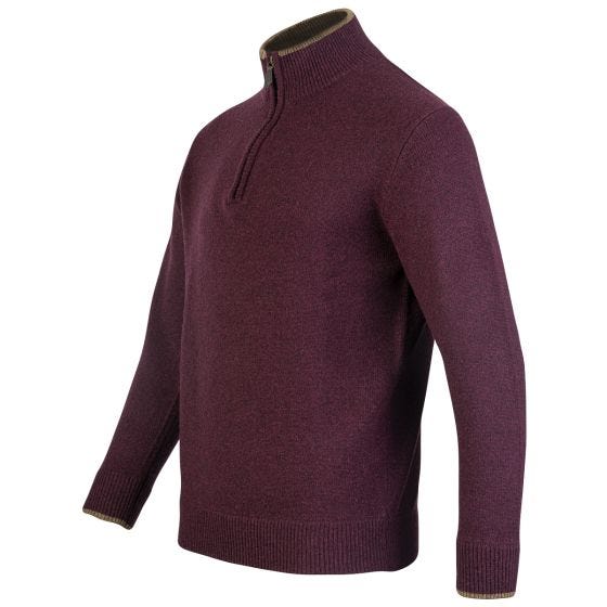 Jack Pyke Ashcombe Tröja med halsdragkedja - Plum