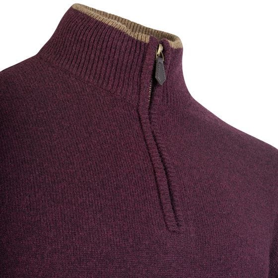 Jack Pyke Ashcombe Tröja med halsdragkedja - Plum