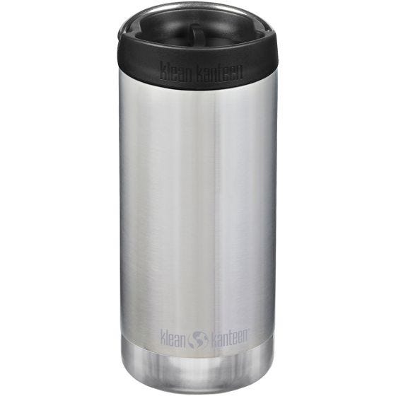 Klean Kanteen TKWide Cafe Cap Isolerad Flaska 355 ml - Borstat Rostfritt