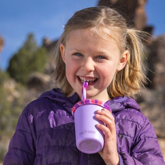 Klean Kanteen Kid's Cup Straw Lid 2-Pack - Rosa/Rosa Tie Dye