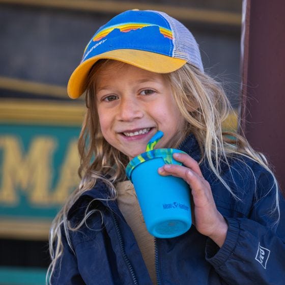 Klean Kanteen Kid's Cup Straw Lid 2-Pack - Blå/Blå Tie Dye