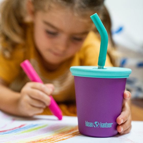 Klean Kanteen Kids 295ml w/Straw Lid Mugg - Sparkling Grape