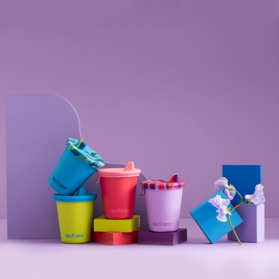 Klean Kanteen Kid's Cup Sippy Lid 2-Pack - Blå/Blå Tie Dye