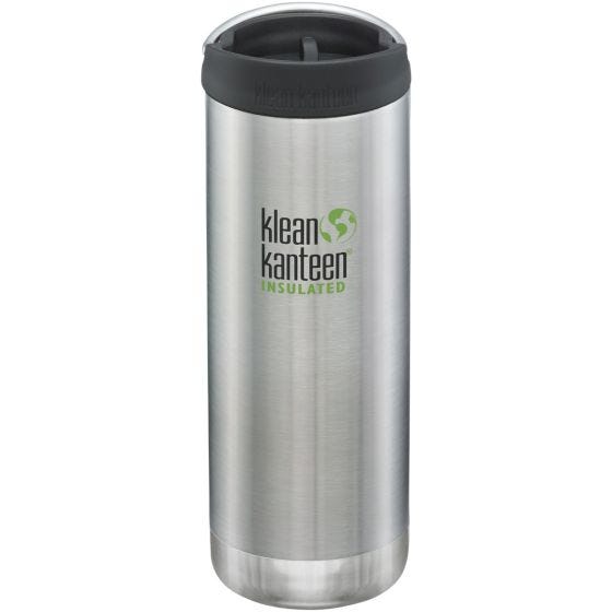 Klean Kanteen TKWide Cafe Cap Isolerad Flaska 473 ml - Borstat Rostfritt