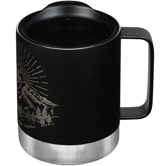 Klean Kanteen 355ml Insulated Camp Mug w/Tumbler Lid - Mountain-Black