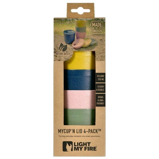 Light My Fire MyCup´n Lid Short Muggar 4-pack - Multi Colour