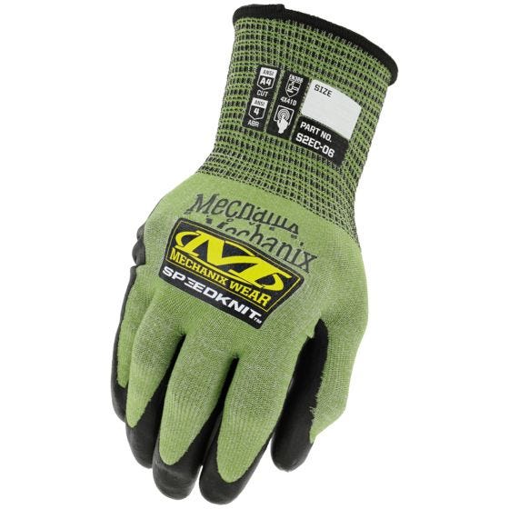 Mechanix Wear SpeedKnit High Cut Verktygshandskar - Grön