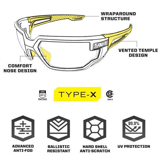 Mechanix Wear Vision Type-X F Glasögon - Smoke Lens svart ram