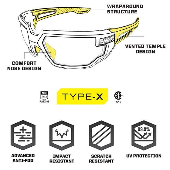 Mechanix Wear Vision Type-X S Glasögon - Klar lins svart ram