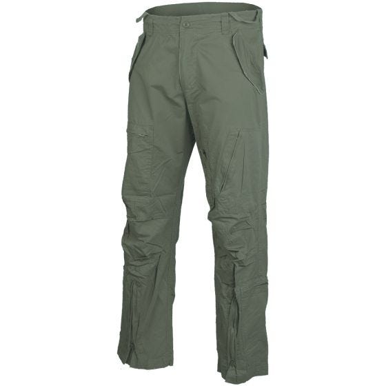 Mil-Tec Pilot Byxor Poplin-bomull - Förtvättad Oliv