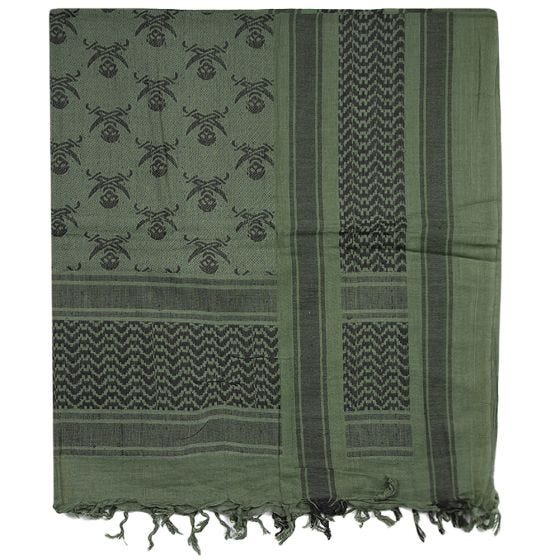 Mil-Tec Skull Shemagh - Oliv/Svart