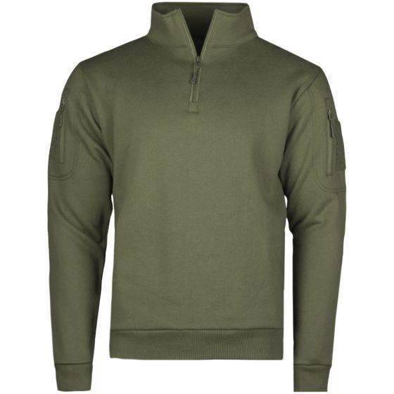 Mil-Tec Sweatshirt med Dragkedja Taktisk - Ranger Green