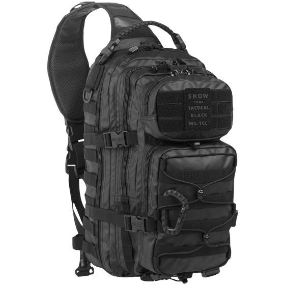 Mil-Tec Stort Attackpack med En Rem - Svart