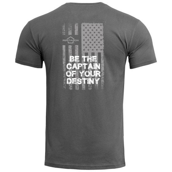 Pentagon Ageron American Flag T-shirt - Wolf Grey