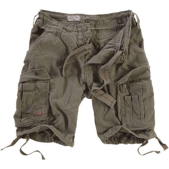 Surplus Airborne Vintage Shorts - Tvättad Oliv