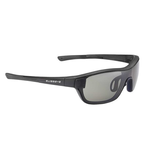 Swiss Eye M-Cover Solglasögon - Smoke + Orange + Clear Lens / Black Matt Stripped Ram