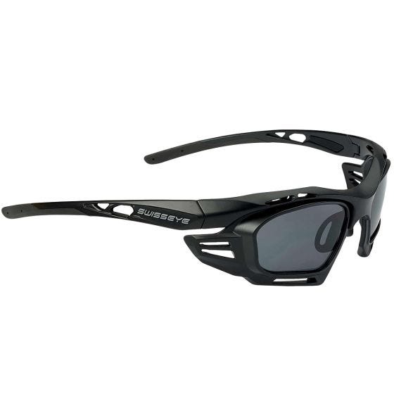 Swiss Eye M-Cover 6C Solglasögon - Insätter svart/rök, reservorange linser / svart matt/svart ram