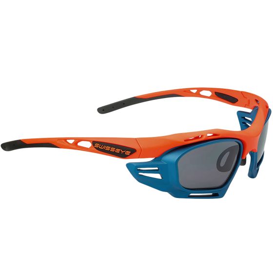 Swiss Eye M-Cover 6C Solglasögon - Sätt in Blå/Smoke / Reservorange linser / Orange Matt/Svart Ram