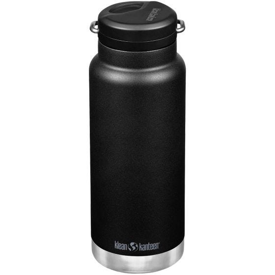 Klean Kanteen TKWide Isolerad Flaska 946 ml Twist Cap w/Straw - Svart